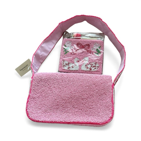 Pink Beaded Shoulder Bag - Picture 7 of 7